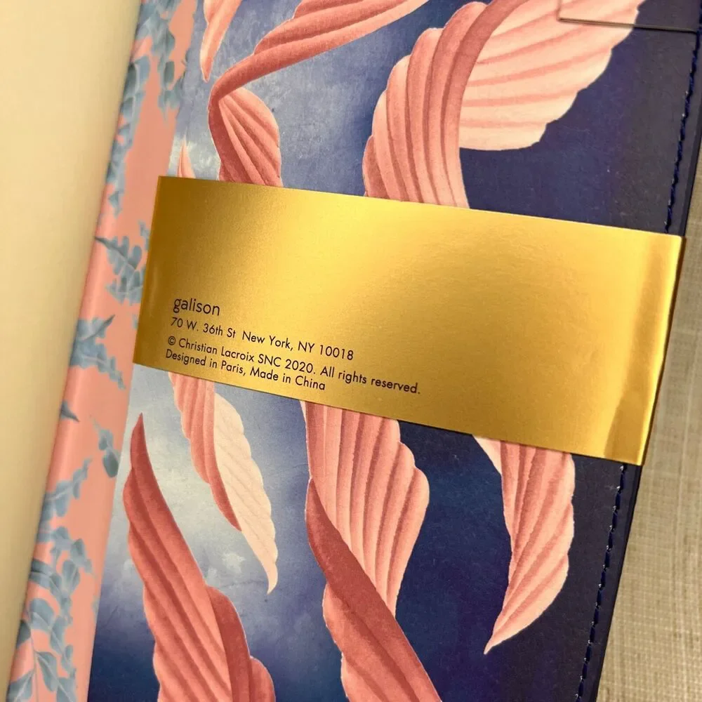 Christian Lacroix Travel Journal Soft Notebook Cascade Pink Blue Vegan Cover